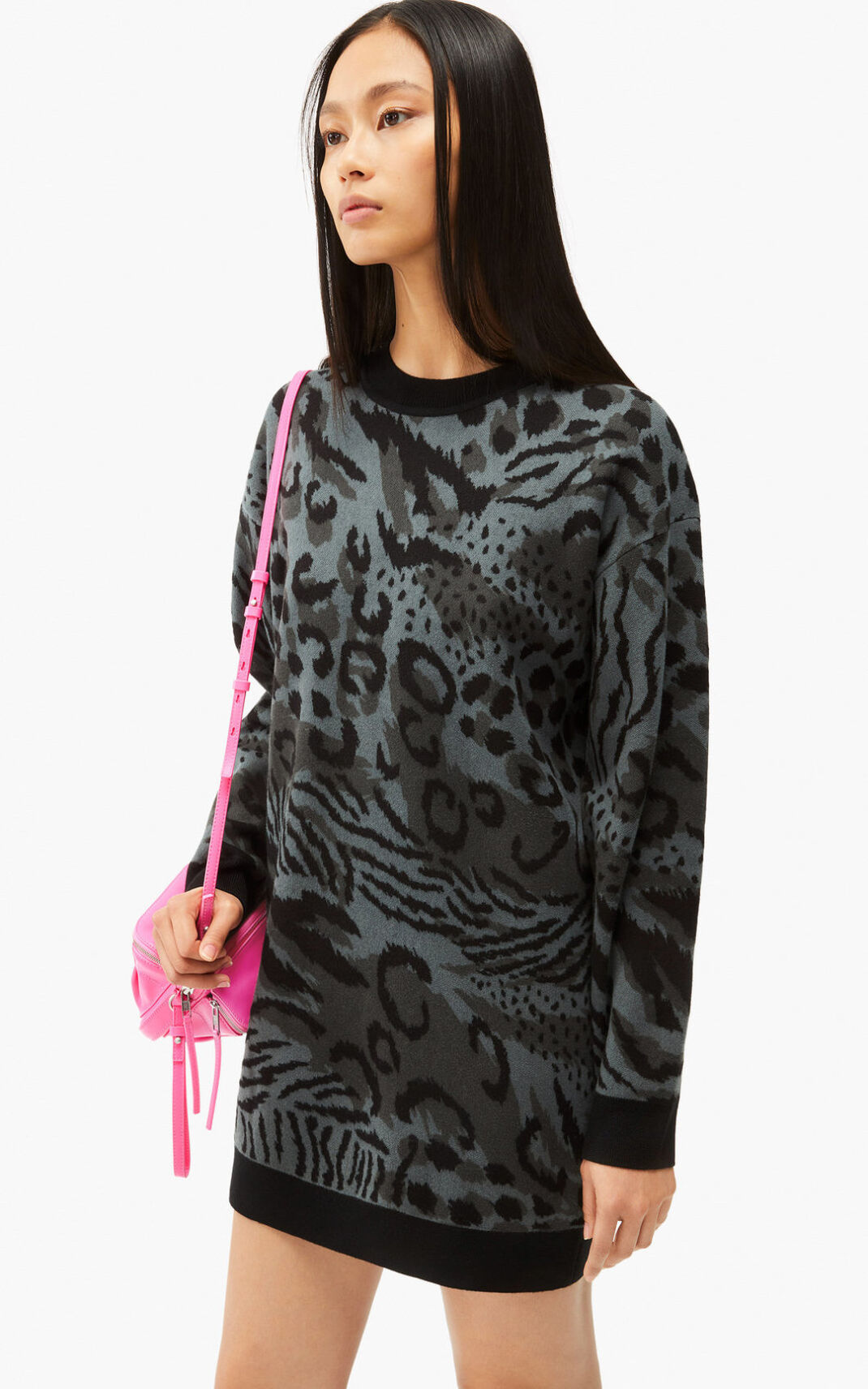 Vestidos Kenzo Archive Leopard merino wool sweater Mujer Gris - SKU.8045761